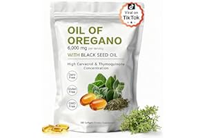 KITABIO Oregano Oil Capsules - Oil of Oregano with Black Seed Oil Softgels | Non-GMO - Gluten Free - 180 Count