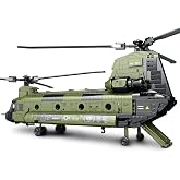 Feleph CH-47 Chinook Helicopter Building Block Set 1451 Pieces | Aircraft Model Kit, Military Toy for Ages 14+, Gift for Boys, Teens or Adults, Bricks Compatible with Major Brands