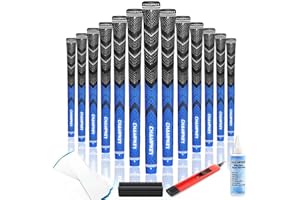 CHAMPKEY Golf Grips 13 Pack | Come with Solvent,15 Tapes,Vise Clamp and Hook Blade | All Weather Control and High Feedback Golf Club Grips