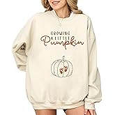 URBA CREATIVE STUDIO Growing A Little Pumpkin Sweatshirt Fall Maternity Crewneck Thanksgiving Pregnancy Announcement Gift Autumn Pregnancy Reveal Sweater