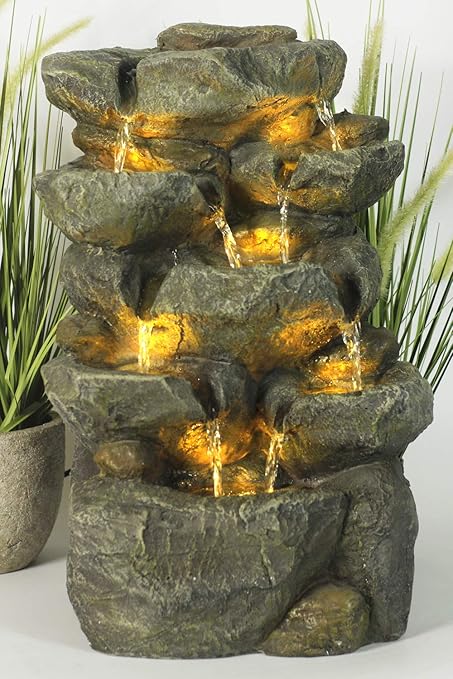 Arnusa Springbrunnen Victoria mit LED Beleuchtung Zimmerbrunnen IN und