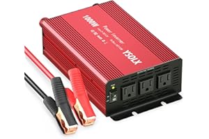 YSOLX 1000W Power Inverter 12v to 110v, DC to AC Converter with 3 AC Outlet, 1000 Watt Inverter for 12v Truck/Rv/Camping/Home/Emergency Power