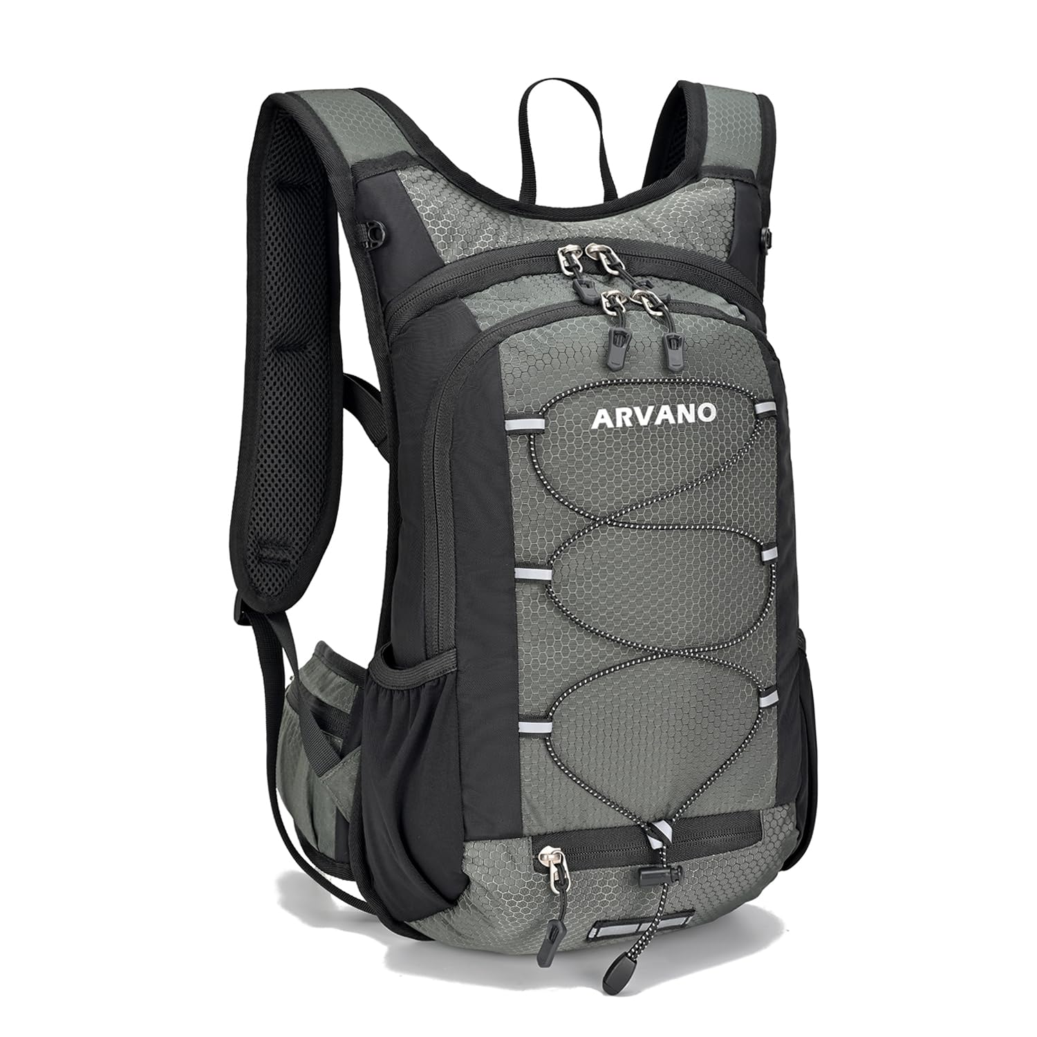 Arvano Lightweight Cycling Backpack Running Backpack With Insulated Compartment, Small Backpack for Hiking, Mountain Biking, Skiing, Rucksack Gift for Men Women (Grey-Green)