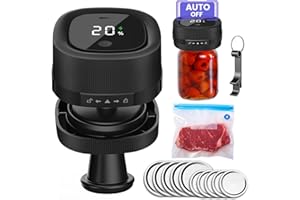 BTD-DARBY Electric Mason Jar Vacuum Sealer, Auto Off Canning Jars Vacuum Sealer Kit for Vacuum Bags Wide and Regular Mouth Mason Jars Sealing, New 3-in-1 Can Vacuum Sealer Machine for Food Storage