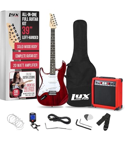 Amazon.com: LyxPro Left Hand 36 Inch Electric Guitar and Kit for