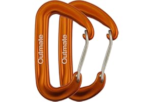 Outmate 12kN Heavy-Duty Carabiner Clips - Durable, Lightweight Aluminum Alloy Carabiners for Hiking, Camping, Keychains, Dog Leashes, Hammocks & More