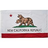 FRF FLAG New California Flag 4x6 Feet, Double Side New California Republic Flags, Outdoor Fallout NCR Flag, with 2 Brass Grommets and 4 Rows of Lower Stitches