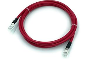 END GAME 6 Gauge Marine Grade Battery Cables, USCG and ABYC Approved, 1-15ft Lengths, Heavy Duty Tinned Lugs, Fully Assembled and Made in The USA (Red,3ft,3/8 Lugs)