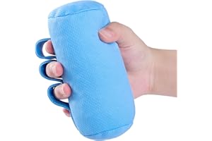 WONDSIGHIN Palm Grips, Hand Contracture Cushions, Finger Grips, Finger Splitter, Palm Protector for Hand Contracture, Grip Strengthener Pad, Stress Relief, for Elderly Care, Washable, Blue, 1 Pcs