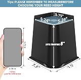 USICION Bed Risers 4 pcs 8 inch Heavy Duty Up to 5000-6000 lb Black view 2