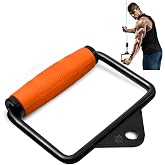 SQUATZ Single D Row Handle - Non-Slip Handle Cable Attachment for Weight Workout with 360 Degree Rotational Knuckle, Great for Seated Row Exercises, Fit Nicely for All Cable Machine