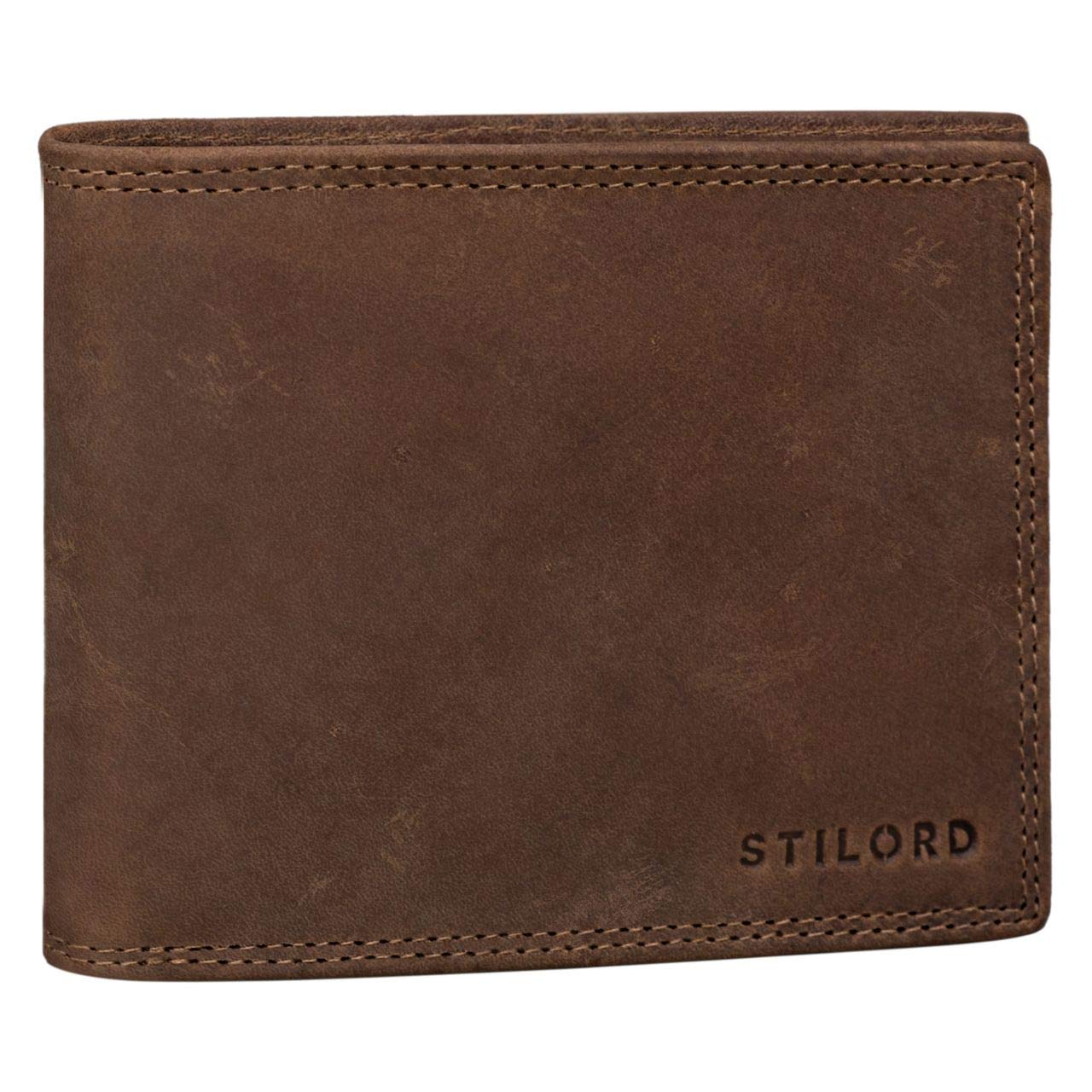 STILORD "Antonio" Stylish Vintage Leather Wallet RFID and NFC Protection for Men Credit Card Holder Colour:Antero - Brown
