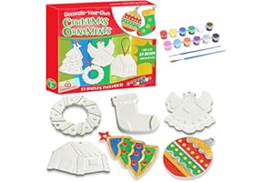 ORIENTAL CHERRY Christmas Crafts for Kids - DIY Christmas Tree Decorations Resin Ornaments Kits (Includes Paints Brushes) - Stocking Stuffers DIY Xmas Ornaments for Kids Toddlers Girls Boys Ages 3-5 4-8 8-12
