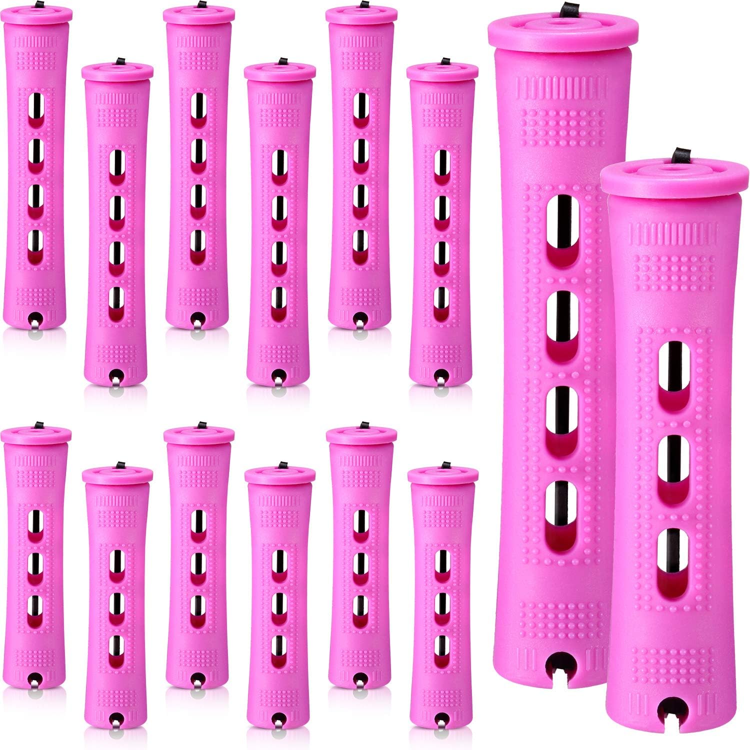48 Pieces Hair Perm Rods 2 Sizes Plastic Cold Wave Rods Perming Rods Hair Rollers Curlers for Hairdressing Styling