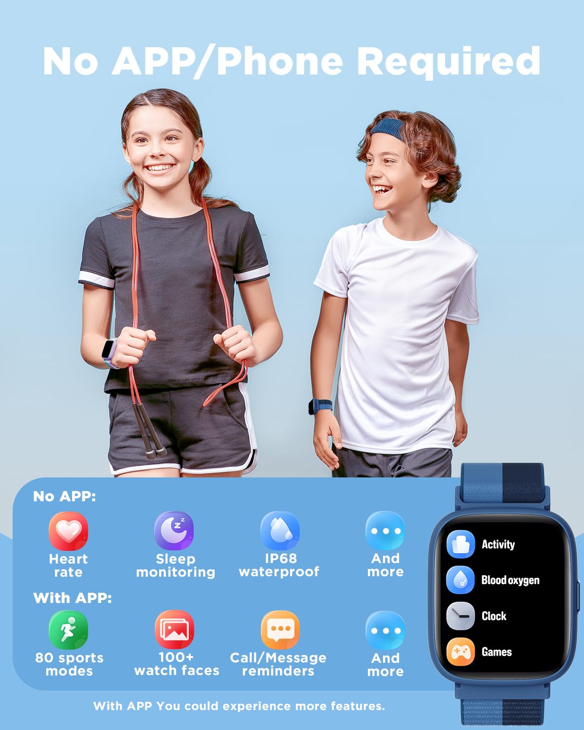 BIGGERFIVE Kids Smart Watch, 1.8