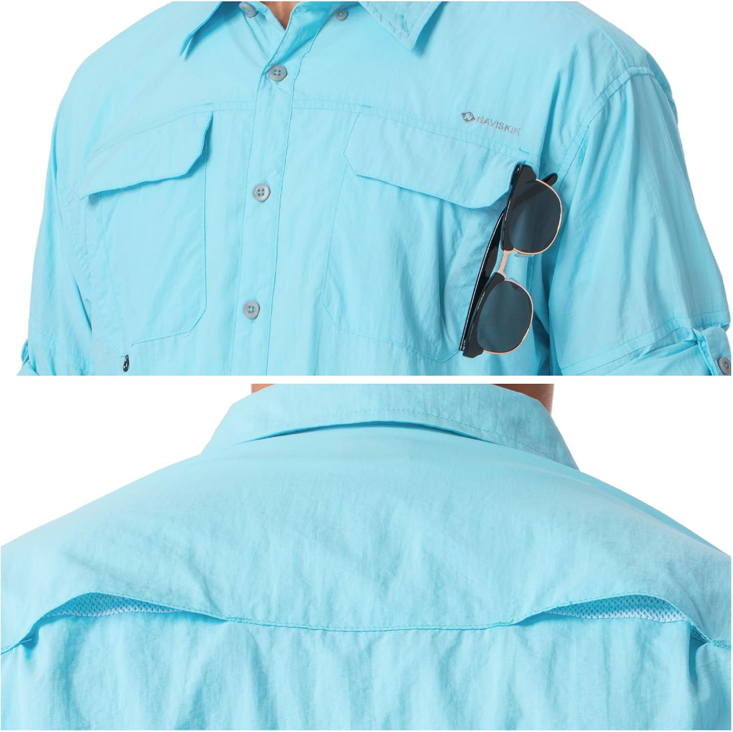 Naviskin Men's UPF 50+ Sun Protection Hiking Fishing Shirt Lightweight Quick Dry SPF Outdoor Long Sleeve Shirt at  Men’s Clothing store