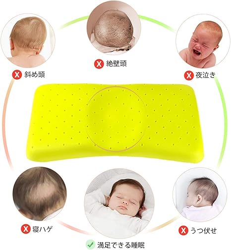 Amazon Yoisentaku ベビーまくら 赤ちゃん用 枕 向き癖防止枕 低反発 絶壁頭 斜頭 変形 寝ハゲ対策 寝返り防止 寝姿を矯正 快眠 頭の形が良くなる 汗取り 通気まくら 男女兼用 無添加 新生児 三歳 １００ 品質保証 ブルー ベビー枕 ベビー マタニティ 通販