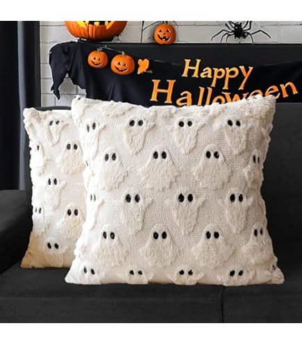Buy White Ghost 3D Faux Fur Cushion From The UK Online Shop