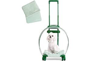 VETRESKA Hard Cat Carrier with Stickers & 2 Mats, Freely Breathe Travel Dog Carrier, Airline Approved Outdoor Cat Crate, Cat Kennel Trolley Case Portable with Silent Wheel for Cats and Dogs