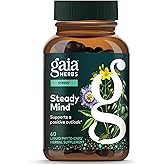 Gaia Herbs Steady Mind - Supplement Support with Herbs Traditionally Used for Stress Relief* - with St. John's Wort, Passionflower, Vervain & Oats - 60 Vegan Liquid Phyto-Capsules (60 Servings)