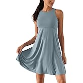 ODODOS Casual Flare Tank Dress for Women Summer Sleeveless Sundress Mini Skater Dress