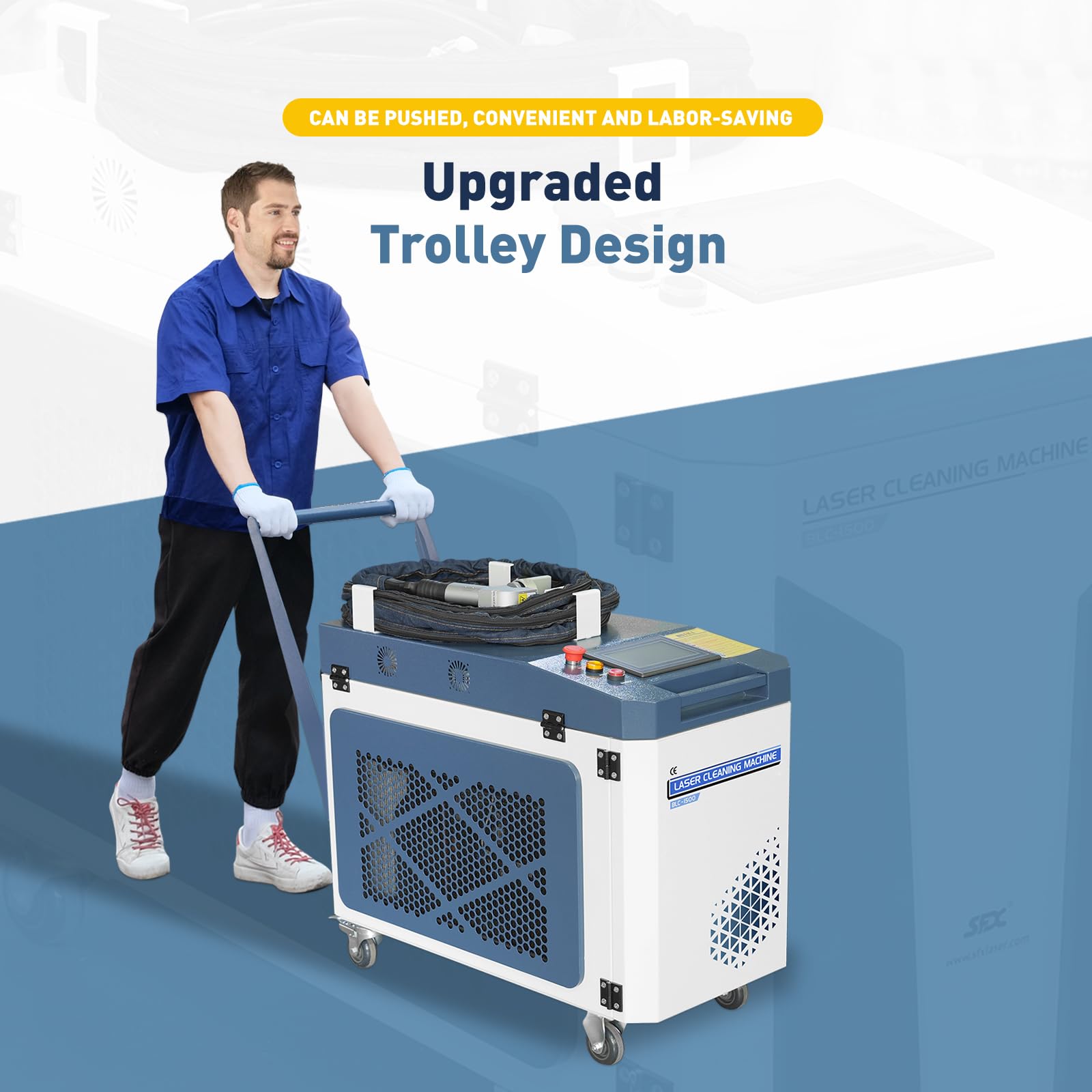 US Stock LYXC Compact Design Laser Cleaning Machine MAX 2000W Laser Cleaner Machine for Rust Removal CW Fiber Laser Cleaning Machine for Metals with Paint Oil Dirt Stains Coating Remover
