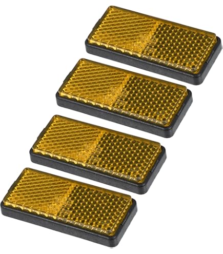 Accessories 4pcs Universal Motorcycle Reflectors - 2.20x0.98" Rectangle Safety Reflectors For Bikes & Trailers Vehicle Visibility