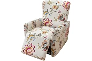 CRFATOP Stretch Recliner Cover 4-Pieces 1 Seat Recliner Chair Slipcovers Printed Fallon Collection Slipcover Recliner Lazy Boy Furniture Protector for Living Room,11