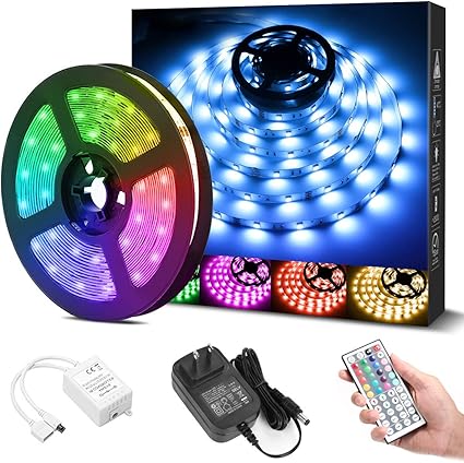 Amazon Co Jp Lepro Ledテープライト Rgb Ledテープライト 5m 屋内用 明るさ調節 鮮やか 色タイプ 44キーリモコン 調光調色 カラーdiy Smd5050 超高輝度 間接照明 両面テープ 切断可能 取付簡単 店舗 看板 ゲーム室 ホーム 装飾 非防水 テープライト ホーム キッチン