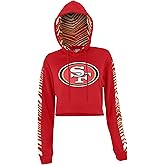 Zubaz NFL Women's Team Graphic Crop Top Hoodie with Hood Liner (X-Small - 3X-Large)