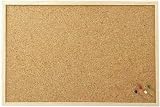REQUISITE NEEDS Cork Board 40cm x 60cm Natural Wooden Frame with Pins