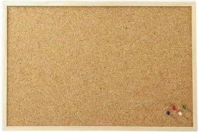 REQUISITE NEEDS Cork Board 40cm x 60cm Natural Wooden Frame with Pins