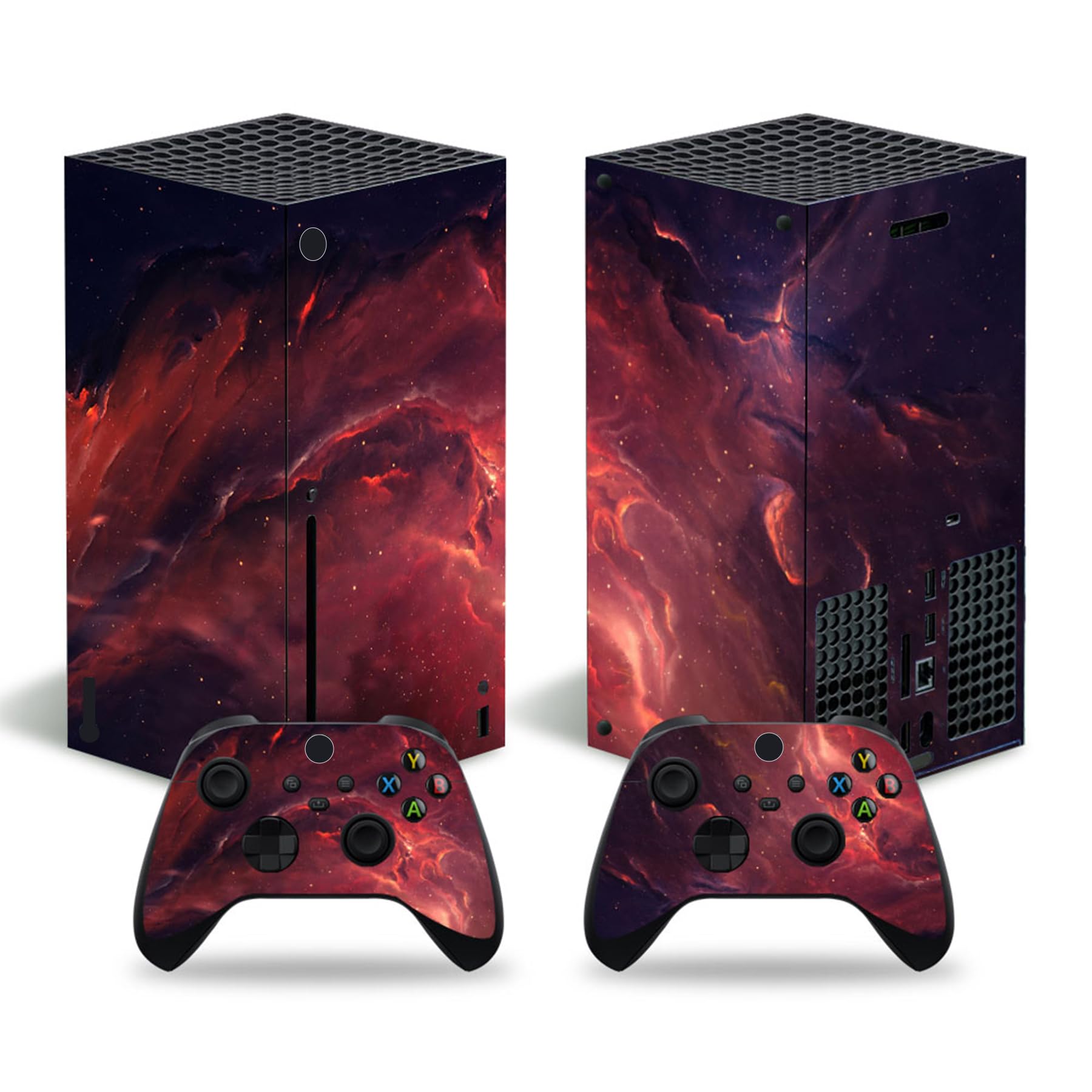 Skin Sticker Compatible with Xbox Series X Console, Protective Vinyl Decal Wrap Cover for Controller (Red)