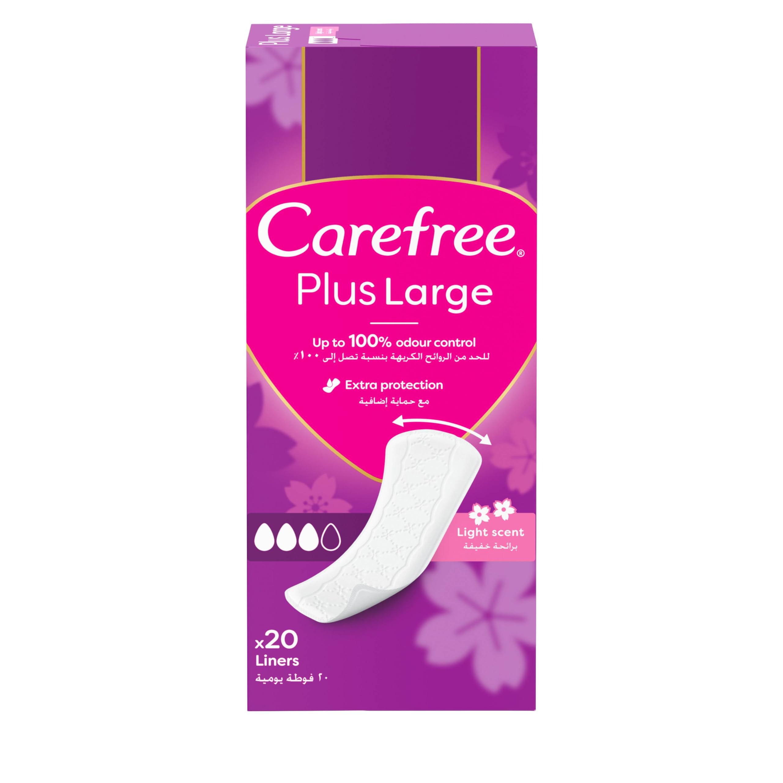 Carefree Plus Large Pantyliners - Pack of 60
