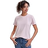 YIZUO ALTER Women's 100% Cotton Regular Edition Short Sleeve Round Neck T-Shirt White