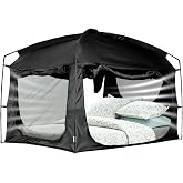 Bed Tent,Portable Privacy Sleeping Bed Canopy,Blackout 90% Drapes for Kids and Adult,Indoor Space Tent with Breathable Large Mesh Windows