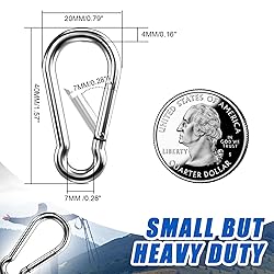 Small Carabiner Clip Hooks, 10pcs 1.57 inch