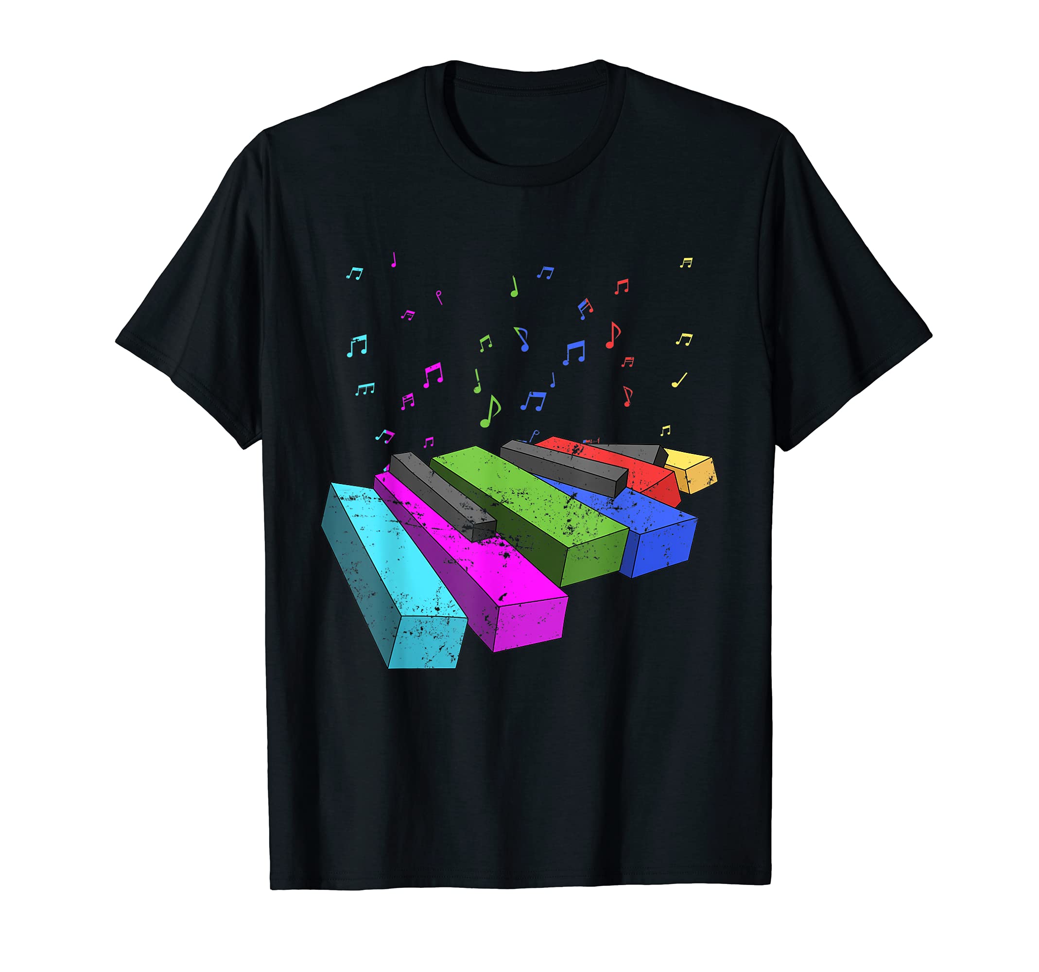 Piano Keyboard Pianist Musical Instrument Colorful Piano T-Shirt