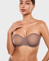 INLYRIC Women's Sheer Strapless Bras Mesh Sexy