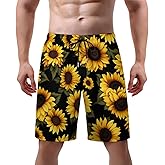 Joyidec Mens Sunflowers Swim Trunks Quick Dry Swim Beach Shorts with Mesh Lining Pockets M