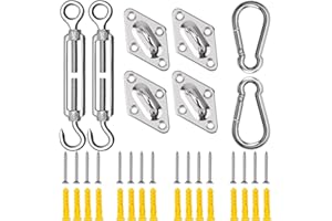 GOOSUO Shade Sail Hardware Kit 5 Inches, Sail Shade Hardware Kit for Triangle and Square, Sun Shade Sails Installation kit 304 Stainless Steel for Patio Lawn Garden Outdoors
