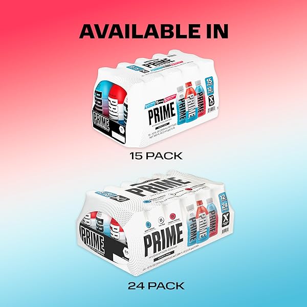 PRIME HYDRATION VARIETY – BLUE FREEZE, CHERRY FREEZE, ICE POP SPORTS DRINKS, ELECTROLYTE ENHANCED FOR ULTIMATE HYDRATION, 250MG BCAAS, B VITAMINS, ANTIOXIDANTS, LOW SUGAR, 12 FL OZ, 15 PACK