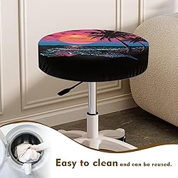 LJMKZJN Hawaii Style Bar Stool Seat Covers Round