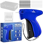 Stitch Gun for Clothes With Case 6 Needles 2000 Black & White Fasteners | Hem Gun for Clothing | Handheld Tagging | Quick Clothing Fixer