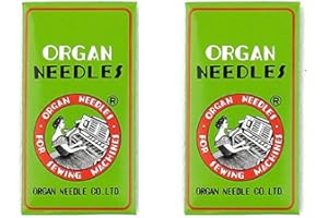 Organ Needles for JUKI and JANOME Quilting Machines 20-Piece, Size 14/90 and 16/100, HLQN