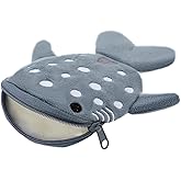 Mabor Shark Coin Pouch, Cute Cartoon Change Purse, Portable Zipper Small Wallet, Mini Keychain Purse for Women