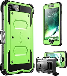 i-Blason Armorbox Series Case Designed for iPhone 7 Plus/iPhone 8 Plus, Built In Screen Protector Full body Heavy Duty Protection Shock Reduction / Bumper Case (Green)