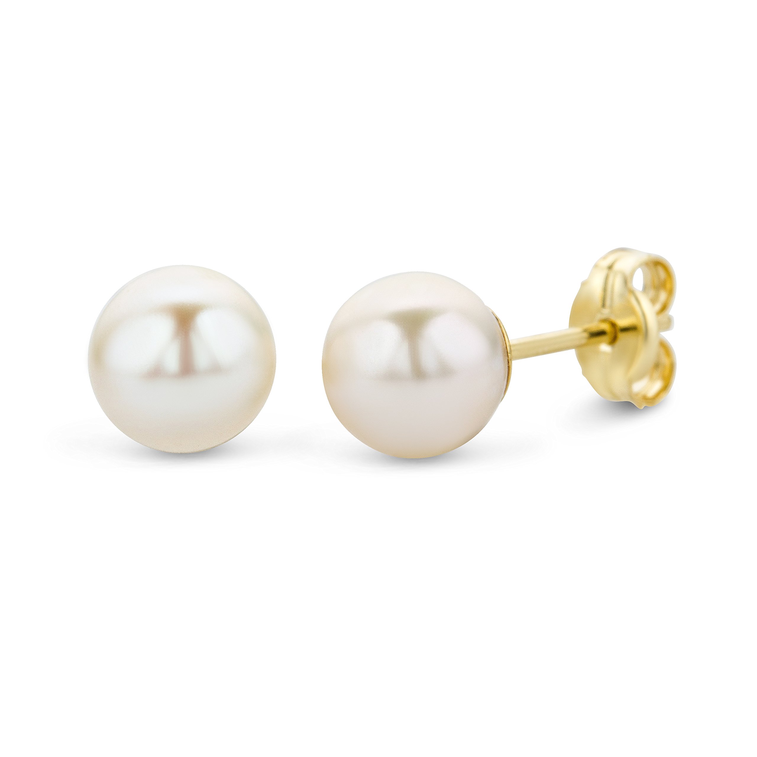 Miore Earrings Women studs Freshwater Pearls Yellow Gold 14 Kt / 585