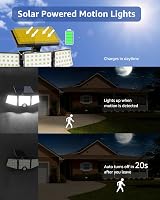 Lepro Solar Security Lights 1200LM 3 Head Motion Sensor IP65 Outdoor Floodlight view 2