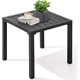 Crestlive Products Aluminum Outdoor Side Table, Pool Lounge Chair Side Table, Weather Resistant Small Square Coffee End Table for Patio, Yard, Garden, Porch, Deck, Indoor, Outdoor